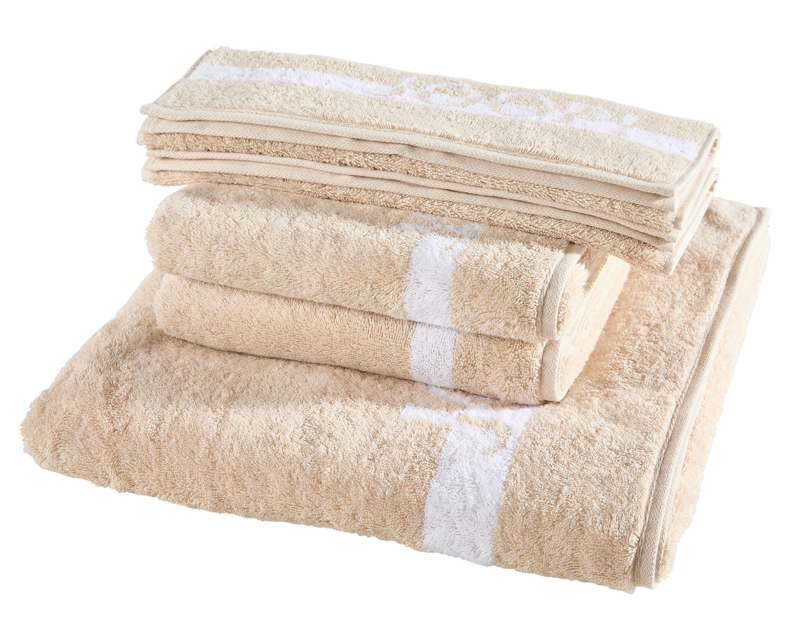 FROTTIERSET Split Doubleface Naturfarben, Beige 5-teilig  - Beige/Naturfarben, Basics, Textil - Joop!