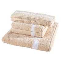 FROTTIERSET Split Doubleface Naturfarben, Beige 5-teilig  - Beige/Naturfarben, Basics, Textil - Joop!