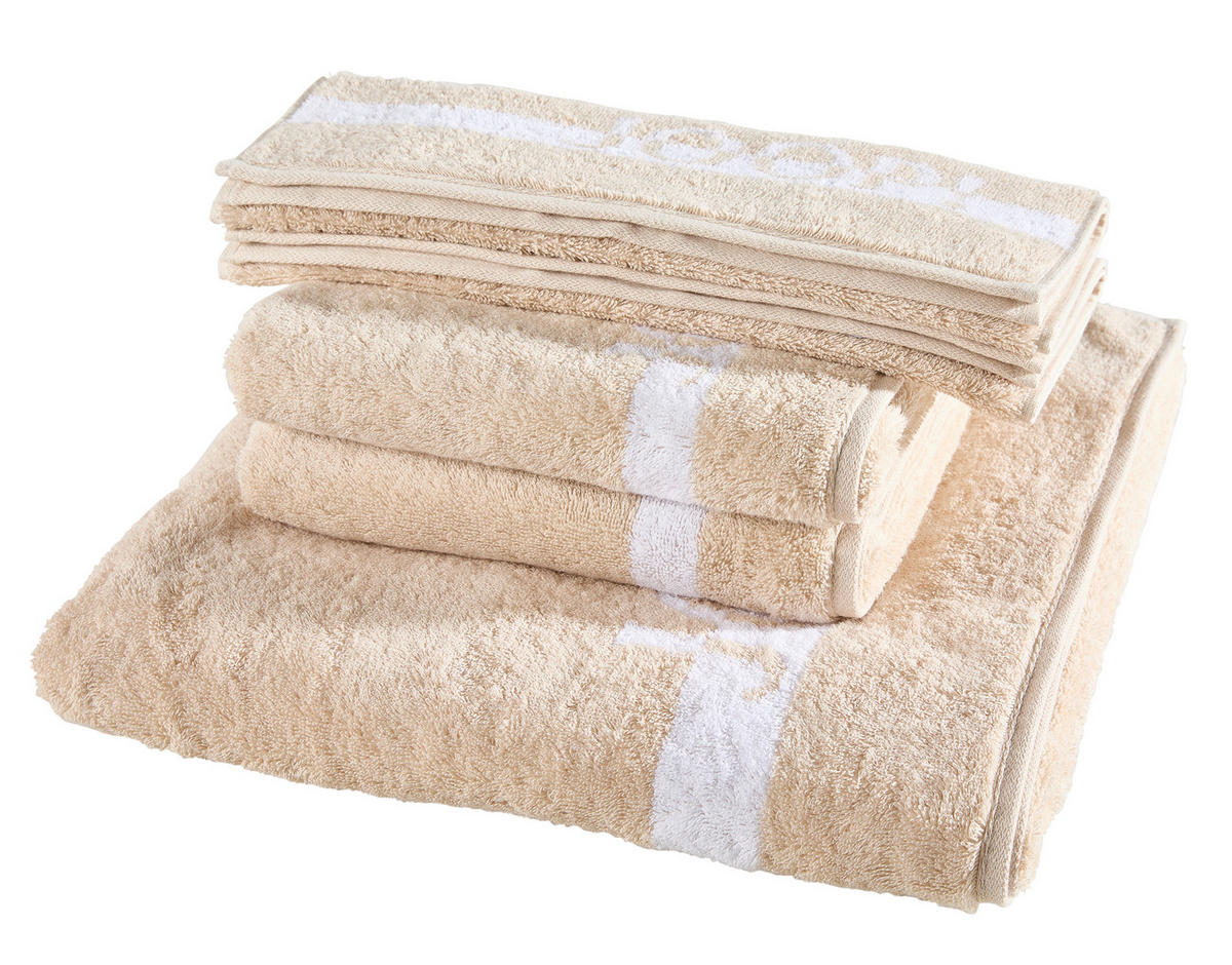 FROTTIERSET Split Doubleface Naturfarben, Beige 5-teilig  - Beige/Naturfarben, Basics, Textil - Joop!