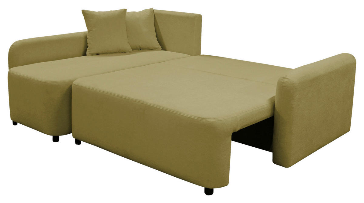 ECKSOFA STERN Grün Bouclé Zierkissen, Rückenkissen, Bettkasten  - Schwarz/Grün, Design, Kunststoff/Textil (152/207cm) - MID.YOU