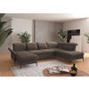 WOHNLANDSCHAFT in Flachgewebe Schlammfarben  - Schlammfarben/Schwarz, Konventionell, Textil/Metall (198/359/231cm) - Sit & More