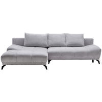 ECKSOFA in Chenille Grau  - Schwarz/Grau, Modern, Textil/Metall (182/290cm) - Hom`in