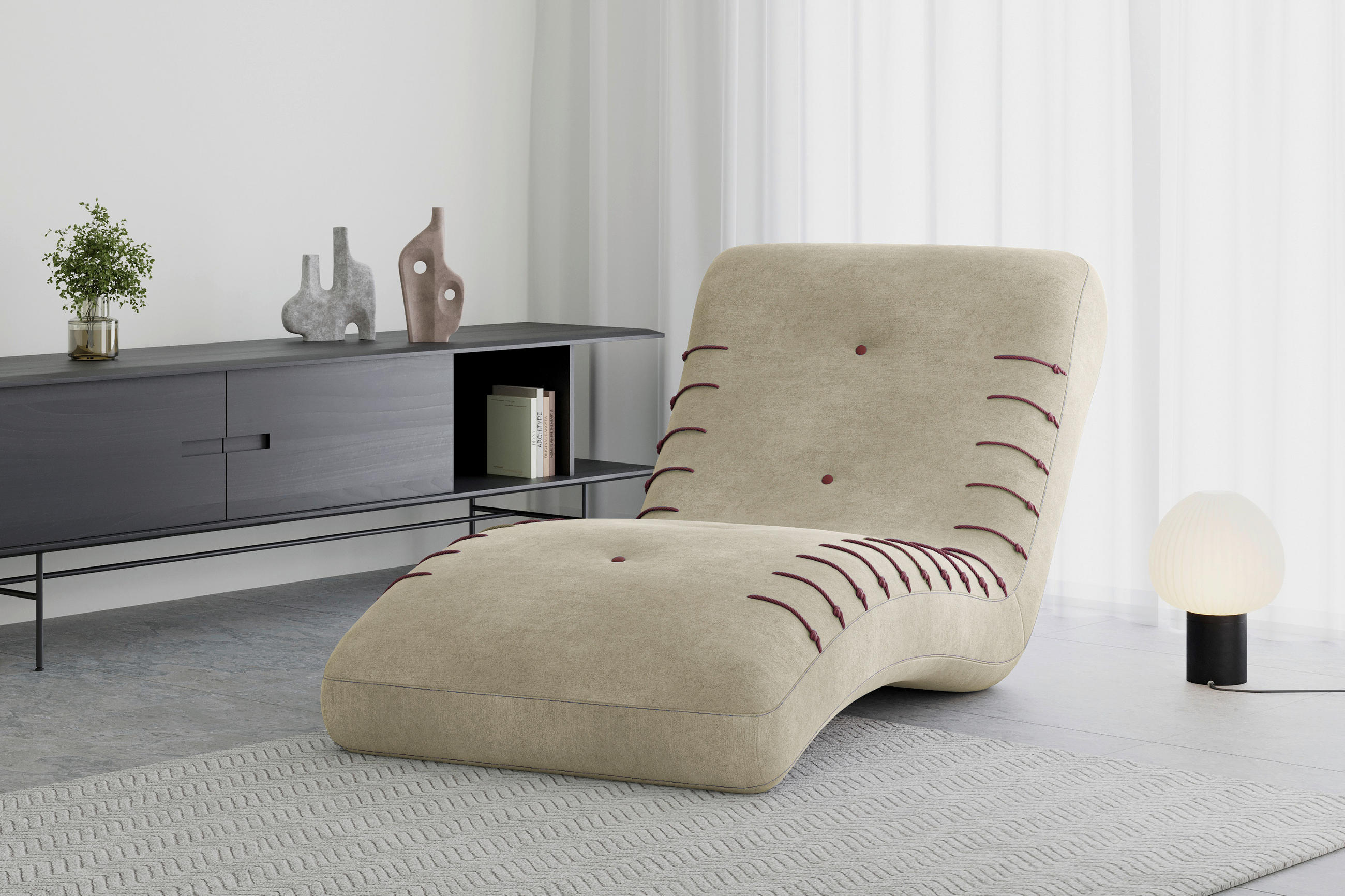 LIEGE STRIPE Beige  - Beige/Schwarz, Design, Kunststoff/Textil (83/80/172cm) - MID.YOU