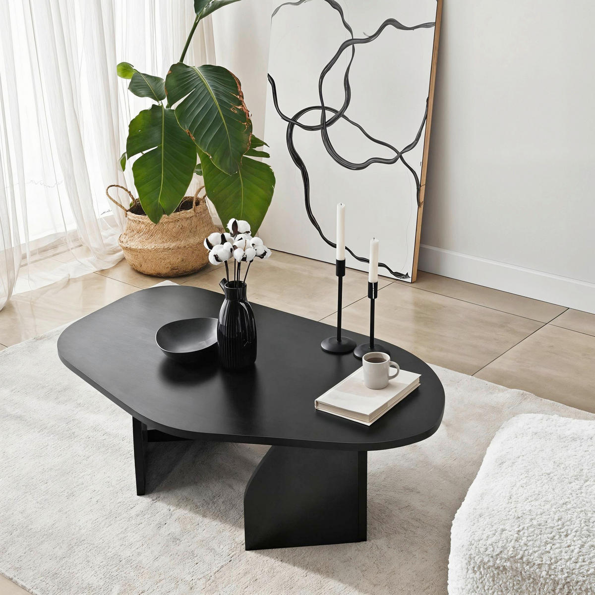 COUCHTISCH Schwarz  - Schwarz, MODERN, Holzwerkstoff (100/35/60cm) - MID.YOU