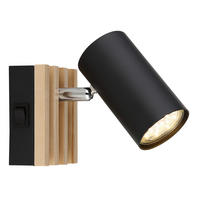 STRAHLER 8/10 cm  - Schwarz/Pinienfarben, Natur, Holz/Metall (8/10cm) - Novel