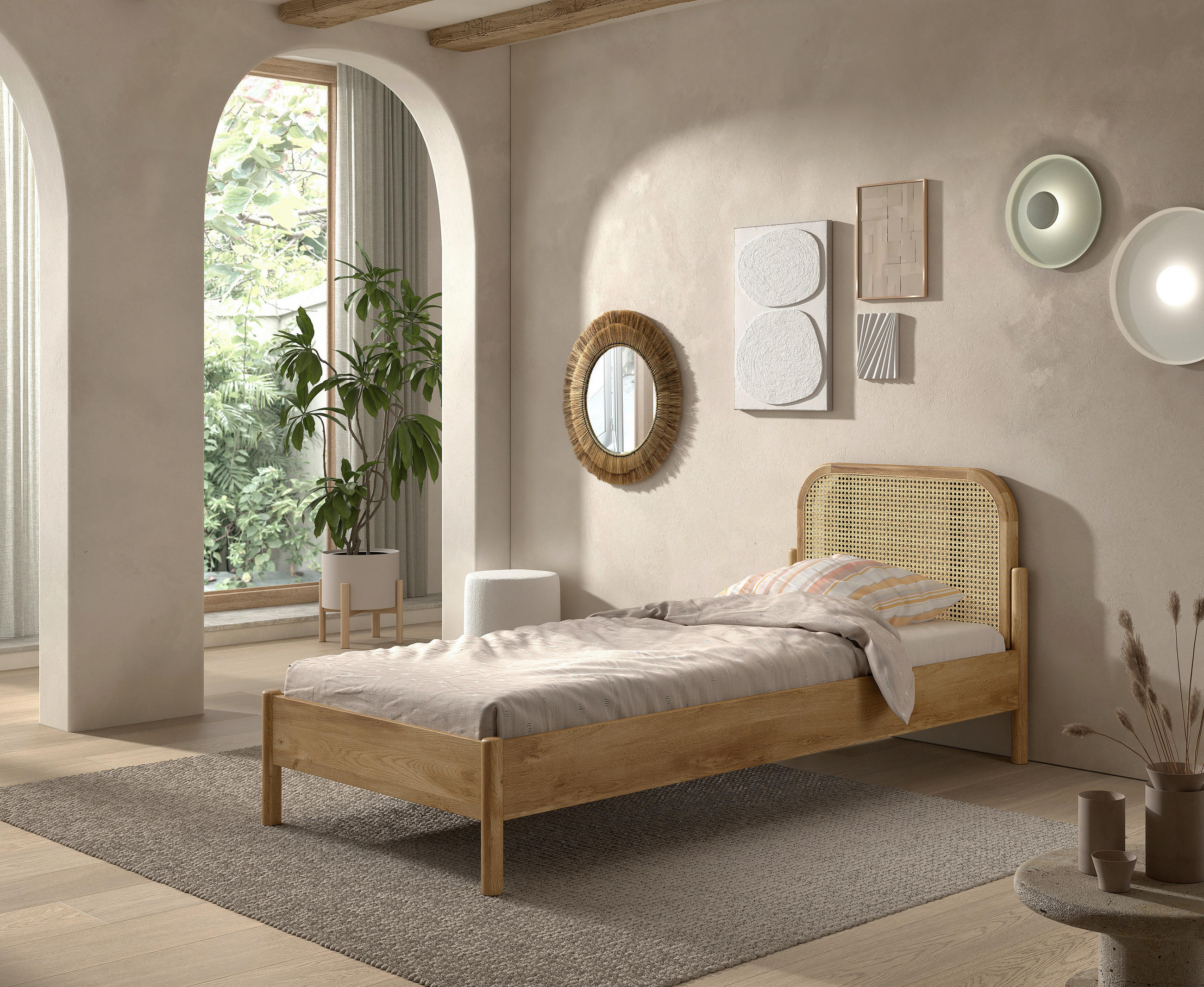 BETT 90/200 cm in Eichefarben - Eichefarben, MODERN, Holz/Holzwerkstoff (90/200cm) - MID.YOU