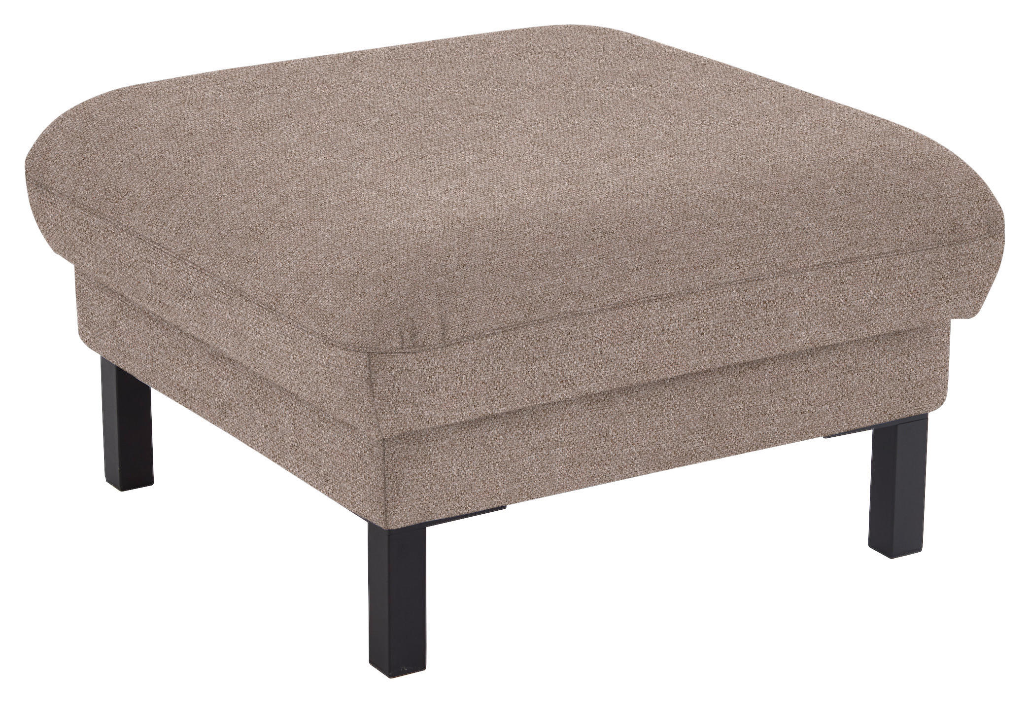HOCKER in Textil Taupe  - Taupe/Schwarz, Design, Textil/Metall (74/46/74cm) - Pure Home Comfort