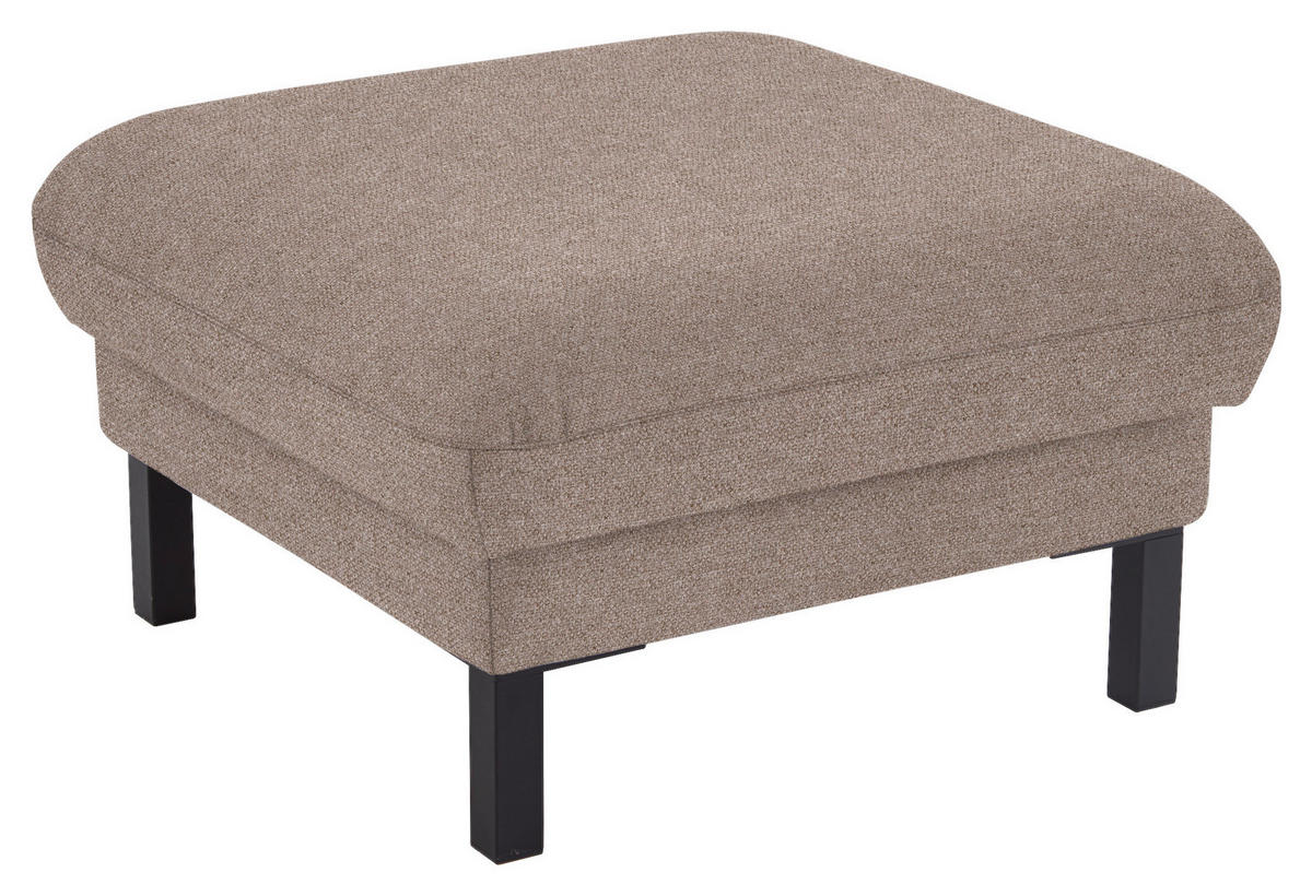 HOCKER in Textil Taupe  - Taupe/Schwarz, Design, Textil/Metall (74/46/74cm) - Pure Home Comfort