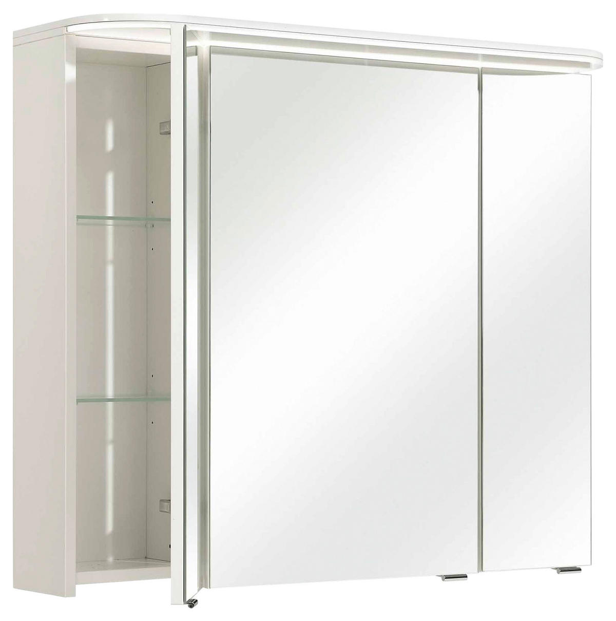 SPIEGELSCHRANK 85,2/72,3/17 cm  - Chromfarben/Weiß, KONVENTIONELL, Glas/Holzwerkstoff (85,2/72,3/17cm) - Pelipal