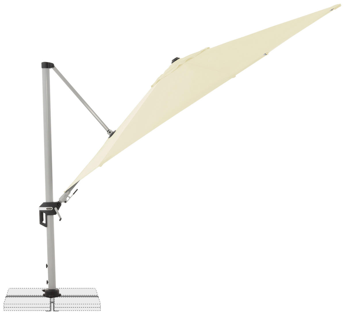 AMPELSCHIRM 370 cm Naturfarben  - Silberfarben/Naturfarben, Basics, Textil/Metall (370cm) - Doppler