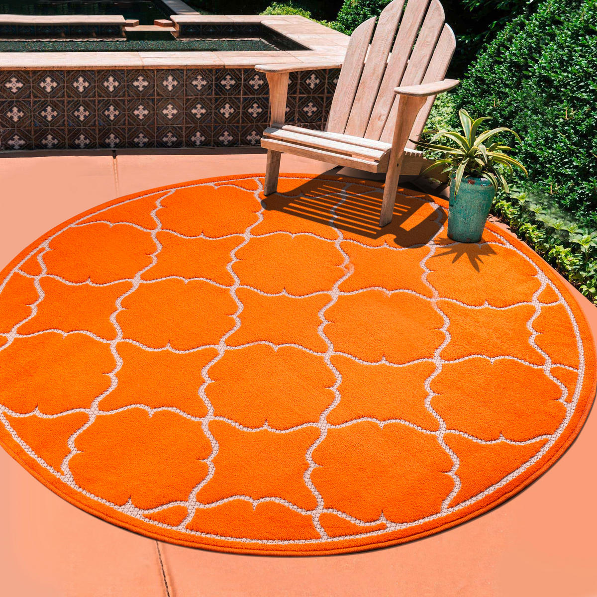 TEPIH ZA UNUTAR./VANJ. UPORAB  150 cm  narančasta  Berlin  - narančasta, Lifestyle, tekstil/plastika (150cm)