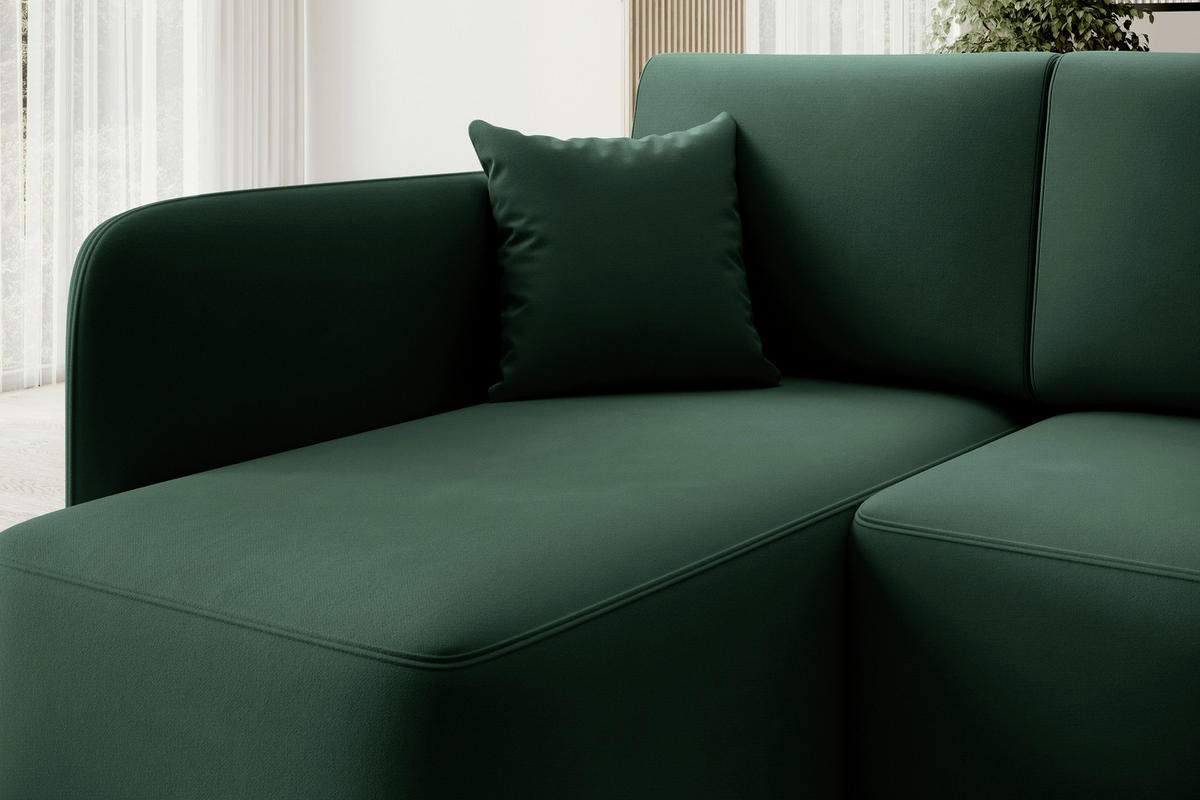 ECKSOFA Plüsch Grün  - Schwarz/Grün, Design, Kunststoff/Textil (150/206cm) - P & B