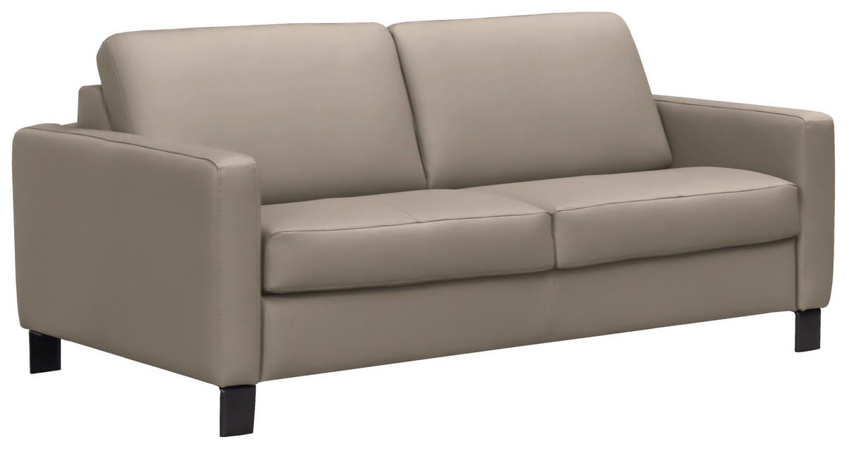 SCHLAFSOFA in Textil, Leder Greige  - Greige/Schwarz, Konventionell, Leder/Textil (190/87/100cm) - Celina Home
