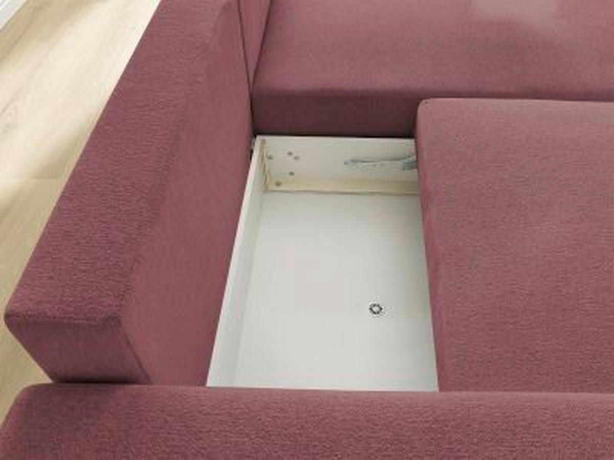 ECKSOFA Ottomane rechts  ATILLA Rot Flachgewebe  - Rot/Schwarz, MODERN, Kunststoff/Textil (244/149cm)