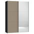 SCHWEBETÜRENSCHRANK in Schwarz, Hellbraun - Hellbraun/Silberfarben, Design, Glas/Holzwerkstoff (152,2/220/46cm) - Jutzler SCHWEBETÜRENSCHRANK in Schwarz, Hellbraun - Hellbraun/Silberfarben, Design, Glas/Holzwerkstoff (152,2/220/46cm) - Jutzler
