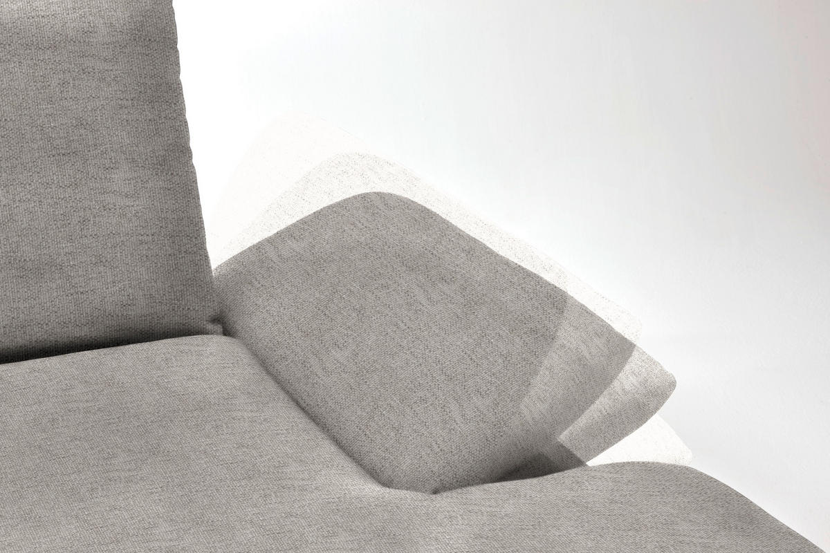 ECKSOFA in Flachgewebe Hellgrau  314/159 cm  - Hellgrau/Schwarz, Design, Holz/Textil (314/159cm) - Dieter Knoll