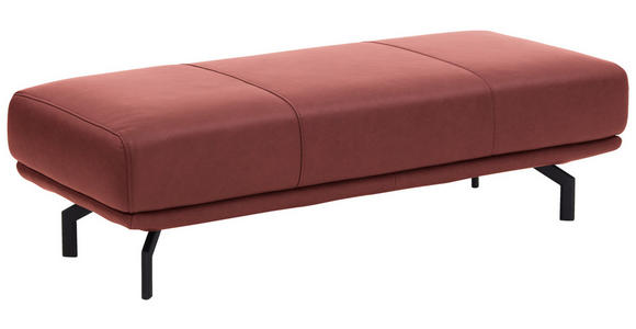 ECKSOFA in Echtleder Weinrot  - Anthrazit/Weinrot, Design, Leder/Metall (325/255cm) - Dieter Knoll