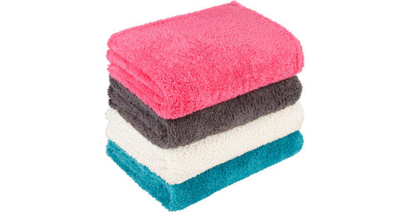 Kuscheldecke Alissa - Pink/Petrol, MODERN, Textil (150/200cm) - Luca Bessoni