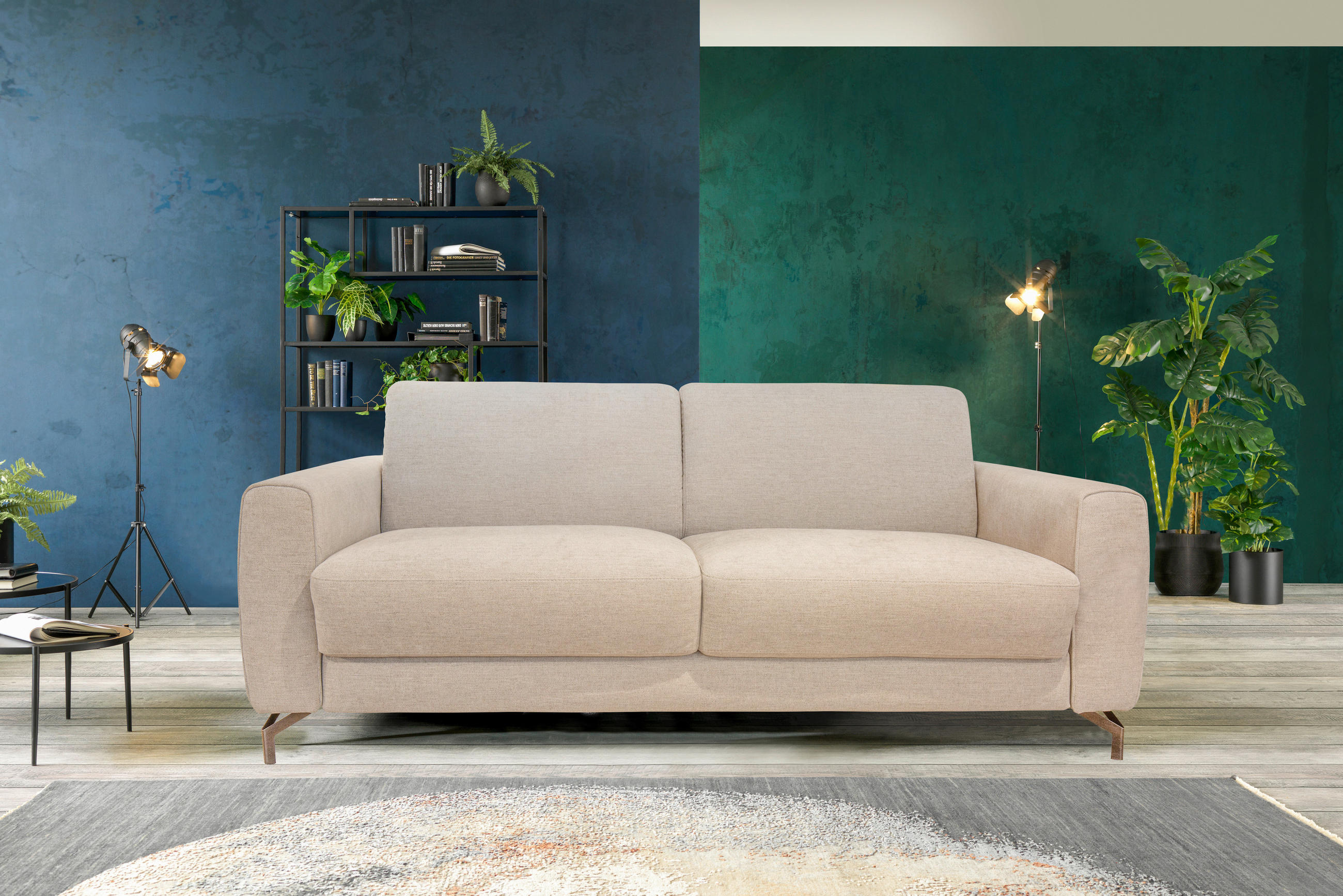 ZOFA S POSTELJNO FUNKCIJO,  temno siva tekstil  - temno siva, Design, tekstil (201/88/102cm) - Hom`in