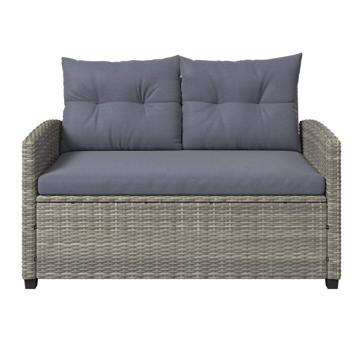 GARTENBANK 120/76/67 cm  in Grau, Dunkelgrau  - Dunkelgrau/Schwarz, MODERN, Kunststoff/Textil (120/76/67cm) - Ambia Garden