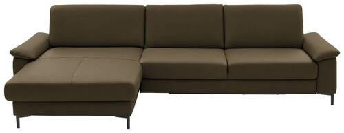 ECKSOFA in Echtleder Grün  - Schwarz/Grün, Design, Leder/Metall (176/334cm) - Dieter Knoll