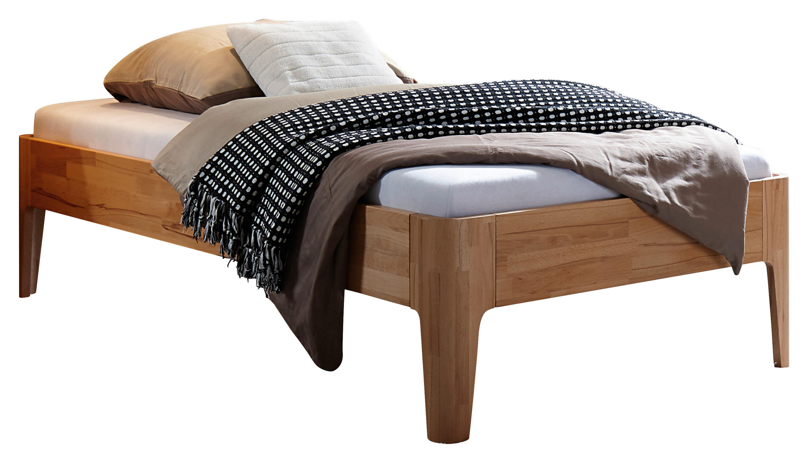 BETT 90/200 cm  in Buchefarben  - Buchefarben, Design, Holz (90/200cm) - Hasena
