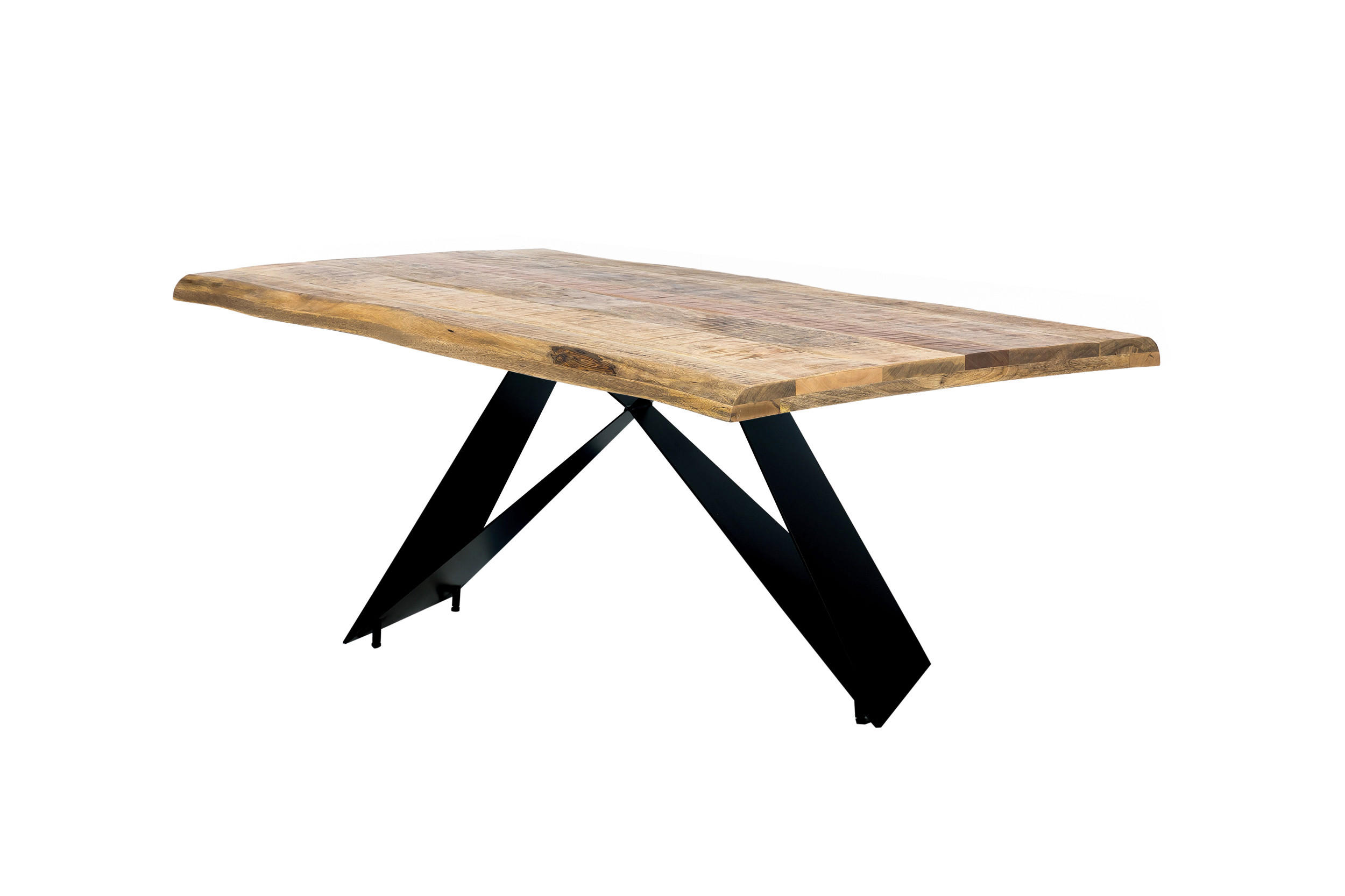 ESSTISCH 160/90/77 cm Echtholz  Metall, Holz rechteckig Naturfarben, Schwarz  - Schwarz/Naturfarben, MODERN, Holz/Metall (160/90/77cm) - MID.YOU