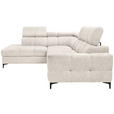 ECKSOFA in Struktur Creme  - Creme/Schwarz, MODERN, Textil/Metall (212/254cm) - Carryhome