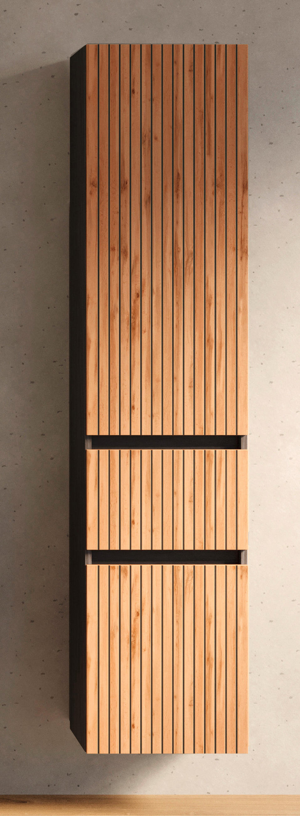 HOCHSCHRANK 40/180/35 cm  - Eiche Wotan/Graphitfarben, Natur, Holzwerkstoff/Kunststoff (40/180/35cm) - Xora