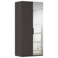 DREHTÜRENSCHRANK Graphitfarben  - Graphitfarben, Basics, Glas/Holzwerkstoff (101/223/61cm) - Novel