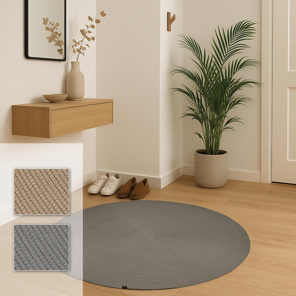 WEBTEPPICH 120 cm Paris Grau rund  - Grau, Basics, Textil (120cm) - Astra