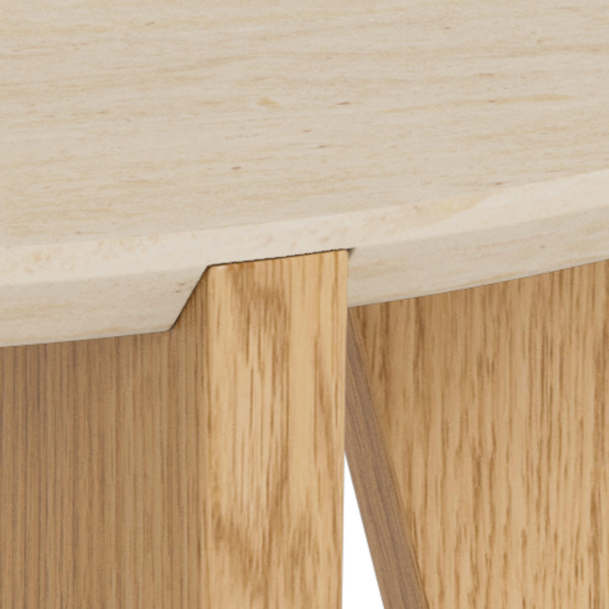 COUCHTISCH rund Beige, Wildeiche  - Wildeiche/Beige, Design, Holzwerkstoff (80/45/80cm) - MID.YOU