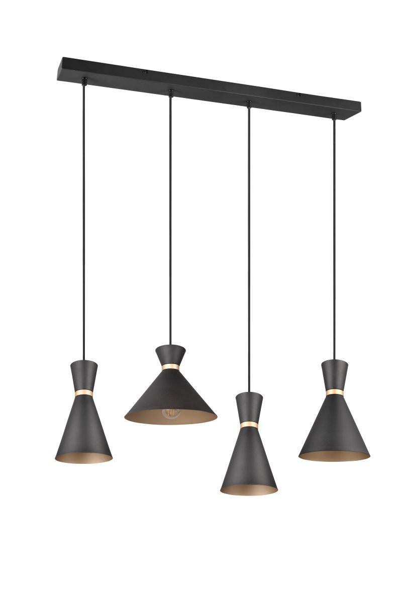 HÄNGELEUCHTE 94,5/25/150 cm   - Goldfarben/Schwarz, Design, Metall (94,5/25/150cm) - Marama