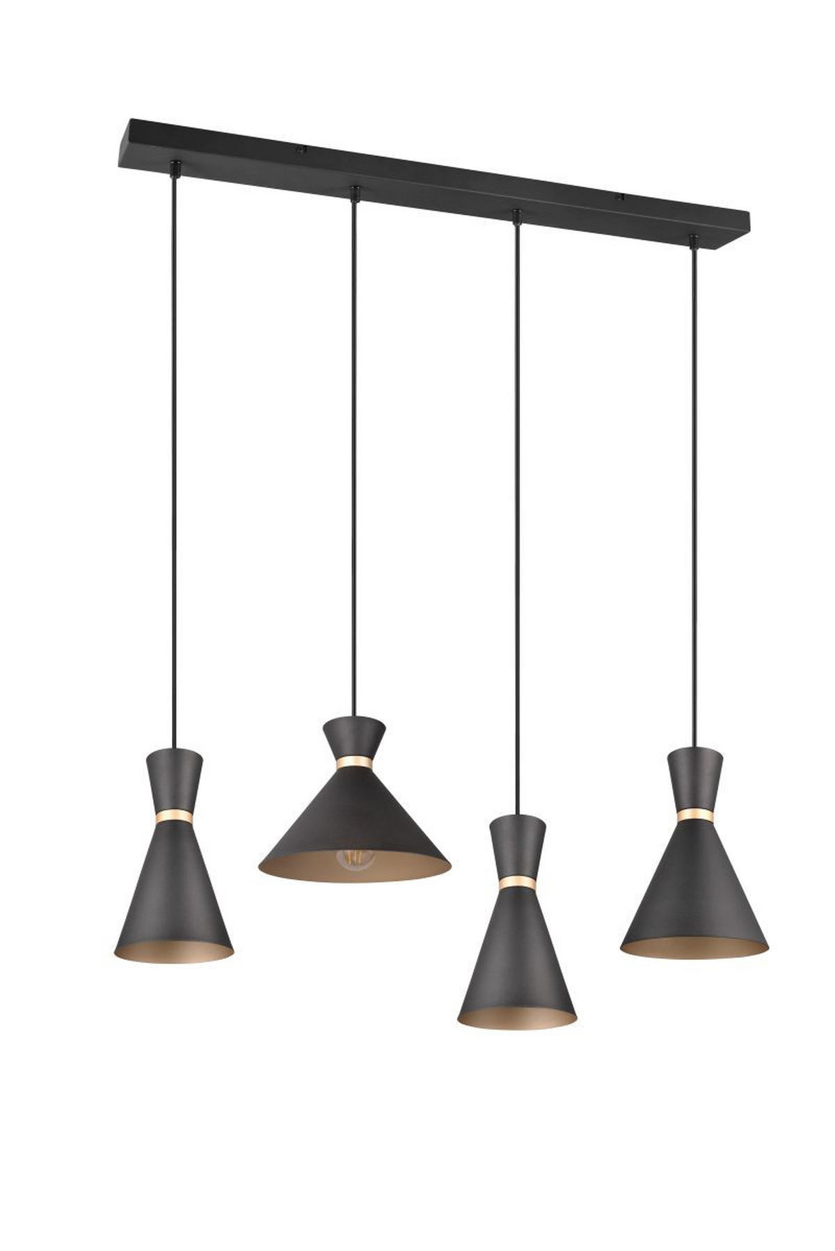 HÄNGELEUCHTE 94,5/25/150 cm   - Goldfarben/Schwarz, Design, Metall (94,5/25/150cm) - Marama