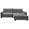 ECKSOFA Grau Cord  - Schwarz/Grau, MODERN, Kunststoff/Textil (282/192cm) - Livetastic