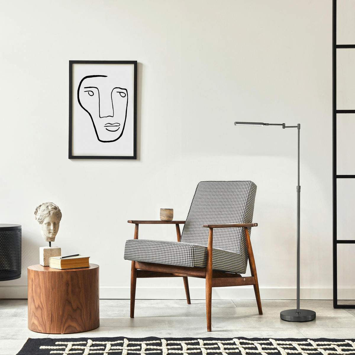 STOJACÍ LED SVÍTIDLO, 23/130 cm  - černá, Design, kov/plast (23/130cm) - Fischer & Honsel