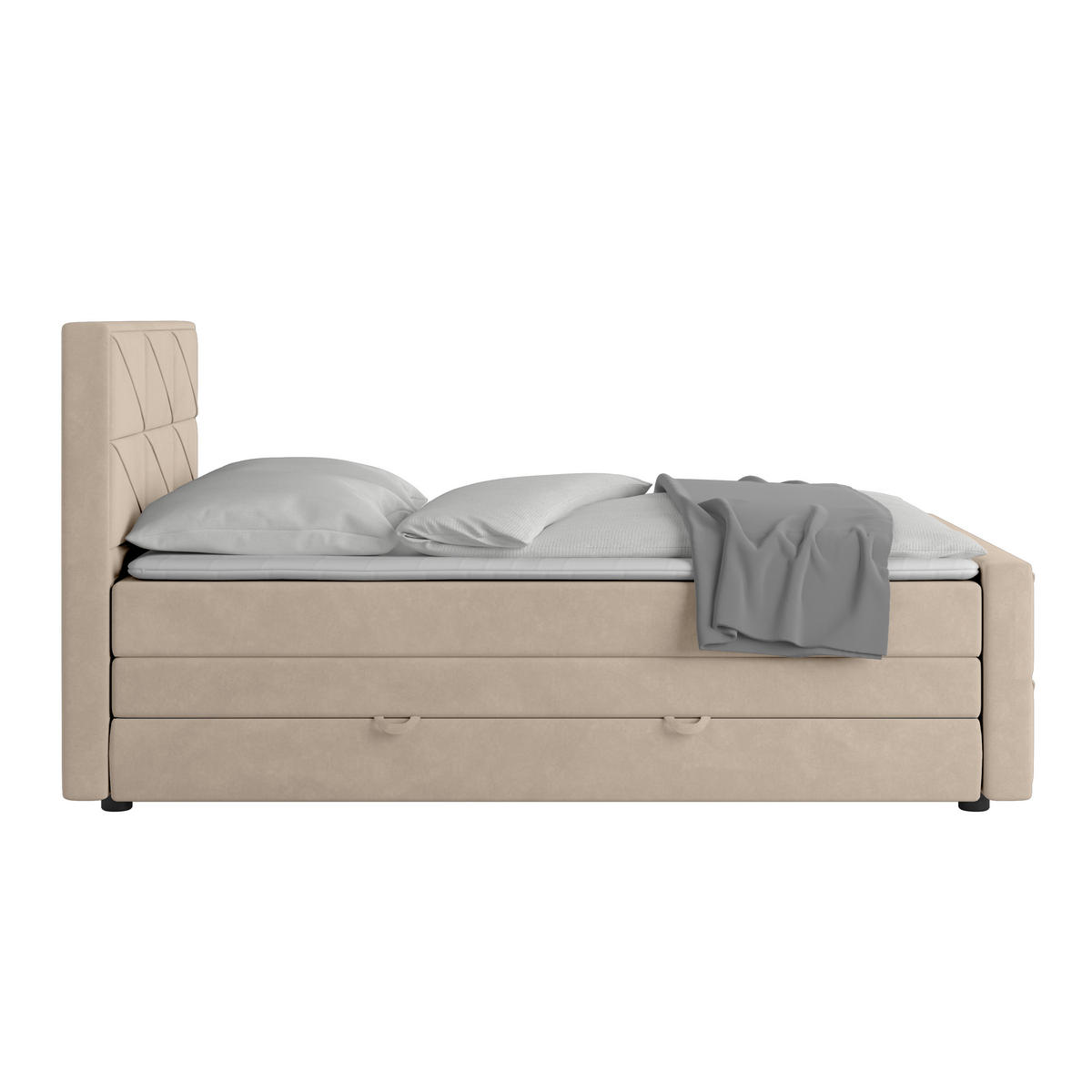 BOXSPRINGBETT 140/200 cm  in Beige  - Beige, Modern, Holz/Kunststoff (140/200cm) - MID.YOU