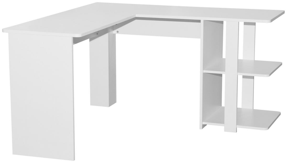 ECKSCHREIBTISCH  in Weiß  - Weiß, MODERN, Holzwerkstoff/Metall (140/75/140cm) - MID.YOU