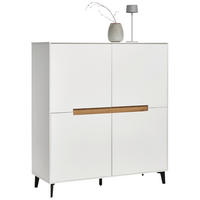 HIGHBOARD  in 118/130/40 cm  - Eichefarben/Schwarz, MODERN, Holzwerkstoff/Metall (118/130/40cm) - Novel