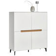 HIGHBOARD  in 118/130/40 cm  - Eichefarben/Schwarz, MODERN, Holzwerkstoff/Metall (118/130/40cm) - Novel