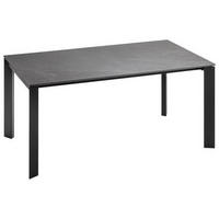 ESSTISCH in Metall, Keramik 160-250/90/75 cm  - Dunkelgrau/Schwarz, Design, Keramik/Metall (160-250/90/75cm) - Novel