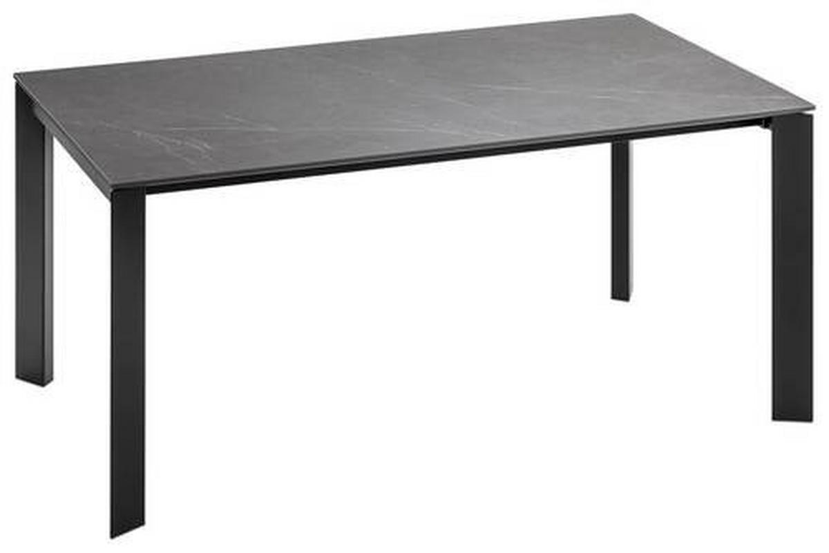 ESSTISCH in Metall, Keramik 160-250/90/75 cm  - Dunkelgrau/Schwarz, Design, Keramik/Metall (160-250/90/75cm) - Novel