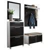 GARDEROBE 5-teilig  in 155/195/40 cm  - Weiss/Anthrazit, Design, Glas/Holzwerkstoff (155/195/40cm)