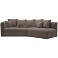 ECKSOFA in Chenille Taupe  315/180 cm  - Taupe/Schwarz, MODERN, Kunststoff/Textil (315/180cm) - Hom`in