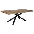 ESSTISCH in Holz, Metall 200/100/76 cm  - Schwarz/Akaziefarben, LIFESTYLE, Holz/Metall (200/100/76cm) - Landscape