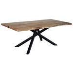 ESSTISCH in Holz, Metall 200/100/76 cm  - Schwarz/Akaziefarben, LIFESTYLE, Holz/Metall (200/100/76cm) - Landscape