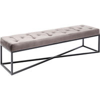 SITZBANK 150/40/40 cm Samt Grau, Schwarz  - Schwarz/Grau, Design, Textil/Metall (150/40/40cm) - Kare-Design