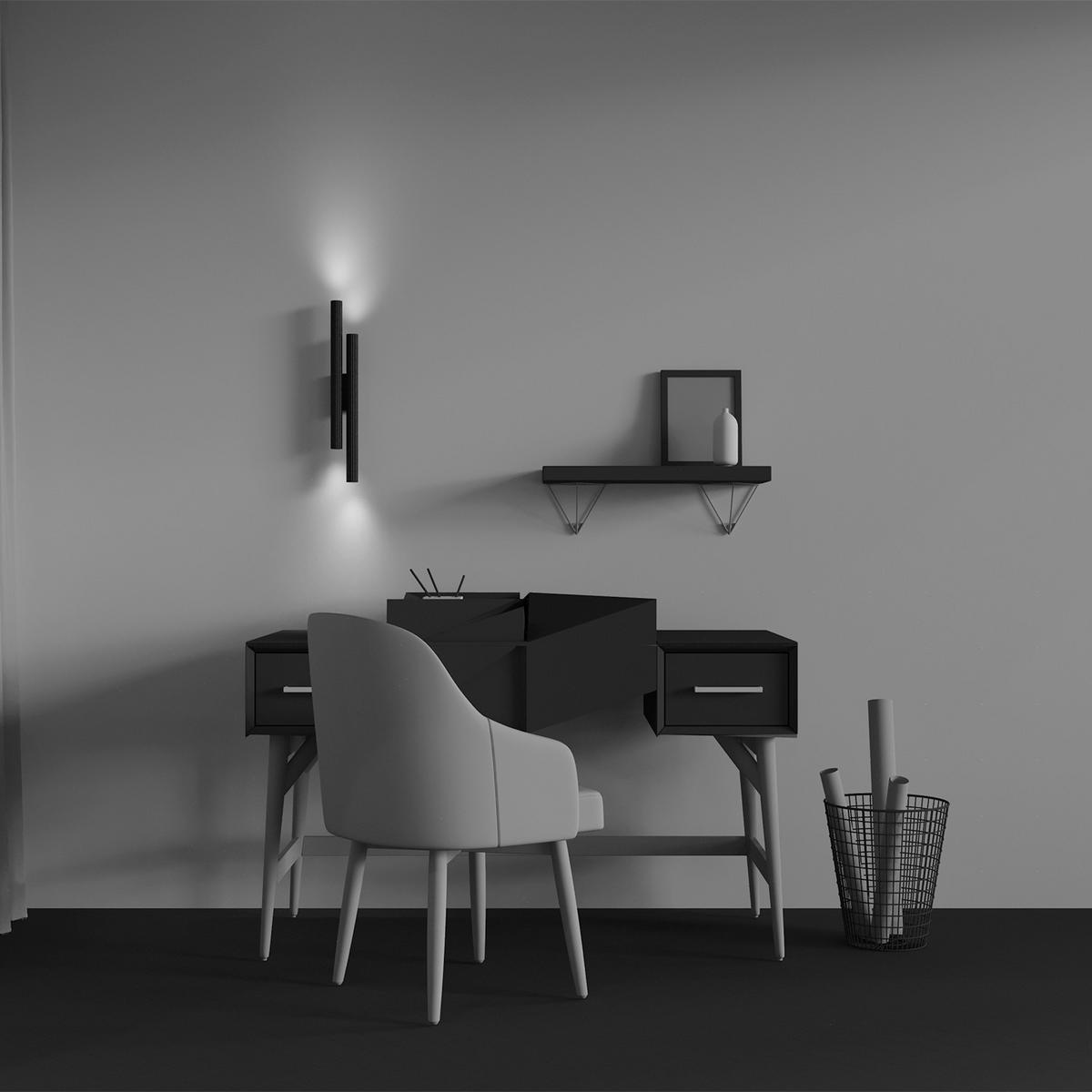 WANDLEUCHTE Calipso 3.2/49 cm  - Schwarz, Design, Metall (3.2/49cm) - MAYTONI