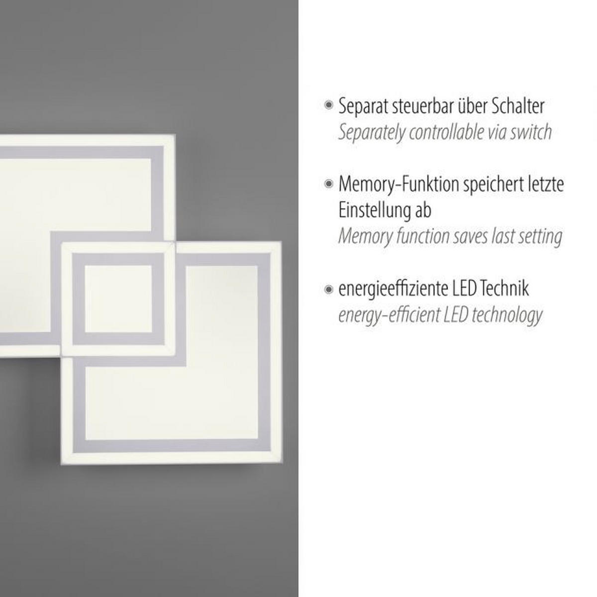 LED PLAFONJERA - Dizajnerski, metal/plastika (40/40/6cm)