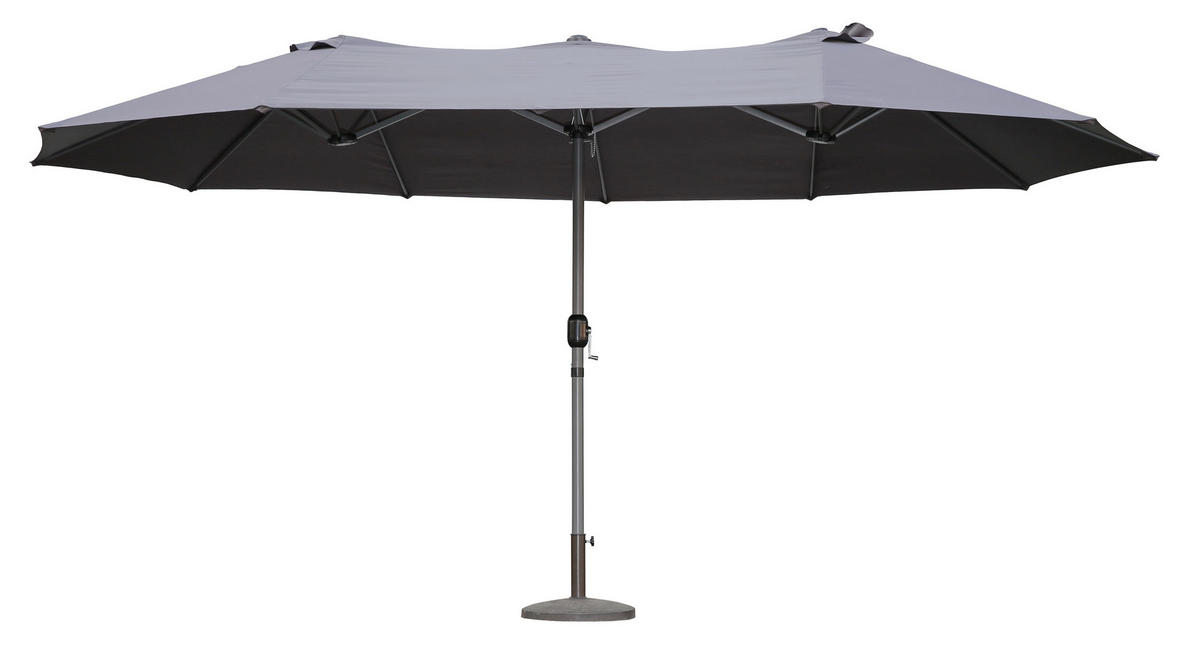 SONNENSCHIRM   - Anthrazit/Grau, Basics, Kunststoff/Metall (265/250/450cm) - Gardenson